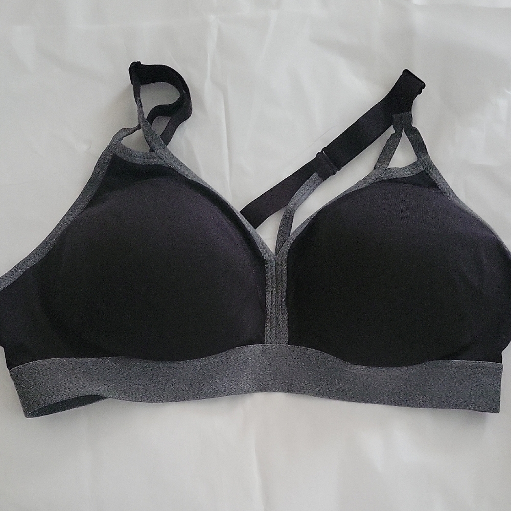 Champion Black and Gray Sports Bra with Adjustable Straps